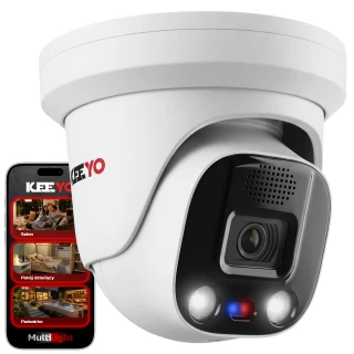 IP domecamera KEEYO LV-V-IP5M25DF-ADC 5Mpx, actieve afschrikking, hybride IR/LED-verlichting