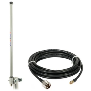 Omni-directionele ProEter WLAN 2,4GHz 10 dB antenne + 5m kabel SMA/RP stekker