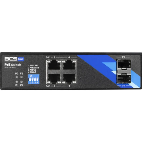 BCS-B-ISP04G-2SFP BCS PoE switch 4 poorten DIN-rail