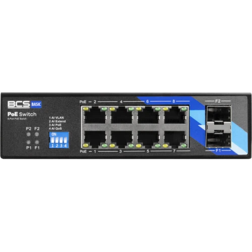 BCS-B-ISP08G-2SFP BCS PoE switch 8 poorten DIN-rail