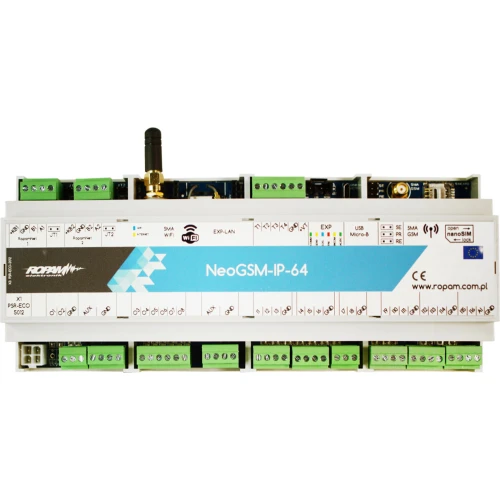 Alarmcentrale Ropam NeoGSM-IP-64-D12M met GSM en WiFi module, DIN behuizing