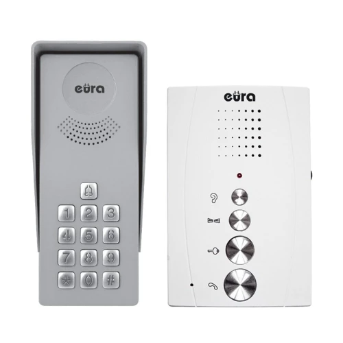 Deurintercom EURA ADP-38A3 ENTRA set witte eengezins luidspreker cassette met coder