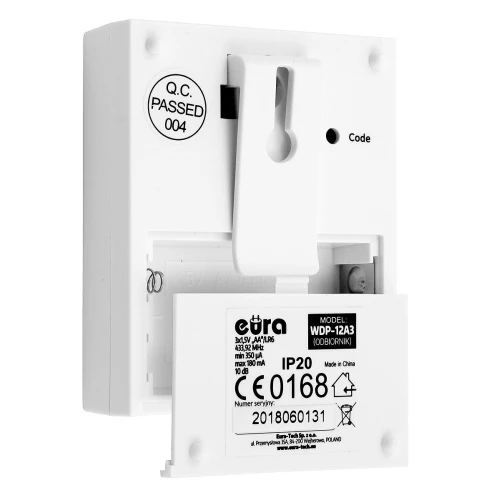 Draadloze bel EURA WDP-12A3 "CELLO" uitbreidingsmogelijkheid batterijvoeding
