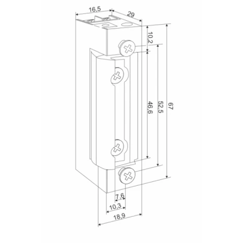 Elektromagnetisch slot ŁUCZNIK 1420RF 12-24V AC/DC met schakelaar