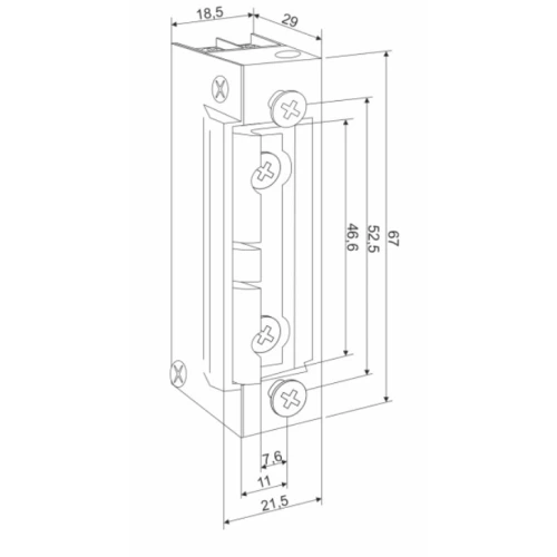 Elektroslot ŁUCZNIK 1420RFT 12-24V AC/DC met schakelaar