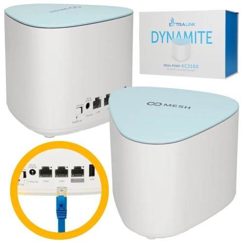 Extralink Dynamite C21 | Mesh-netwerk uitbreidingsmodule | AC2100, MU-MIMO, Thuis Mesh WiFi-systeem