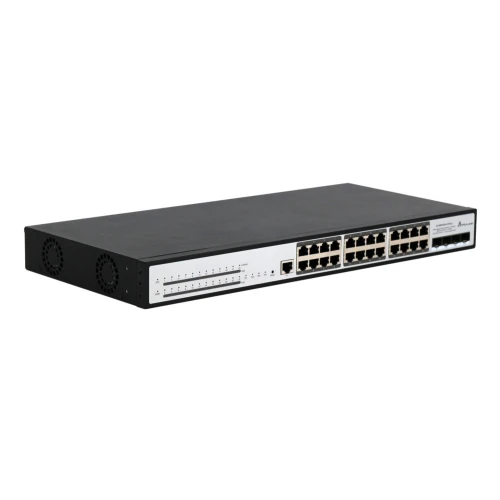 Extralink Chiron Pro | PoE Switch | 24x RJ45 1000Mb/s PoE, 4x SFP+, L3, beheerbaar, 370W