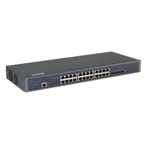 Extralink Chiron | Switch | 24x RJ45 1000Mb/s, 4x SFP+, L3, beheerbaar