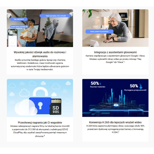 EZVIZ H80f Multi 2K+ x3 Wi-Fi IP Draaibare Camera, Zoom, AI, Detectie, Audio