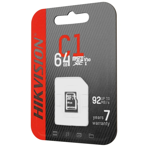 MicroSD-geheugenkaart (SDHC) 64GB Hikvision HS-TF-C1(STD)/64G