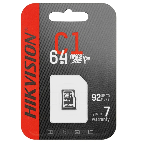 MicroSD-geheugenkaart (SDHC) 64GB Hikvision HS-TF-C1(STD)/64G