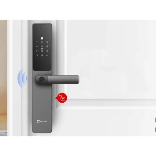 Klamka z kontrolerem dostępu EZVIZ DL05, czytnik linii papilarnych, Alarm antysabotażowy