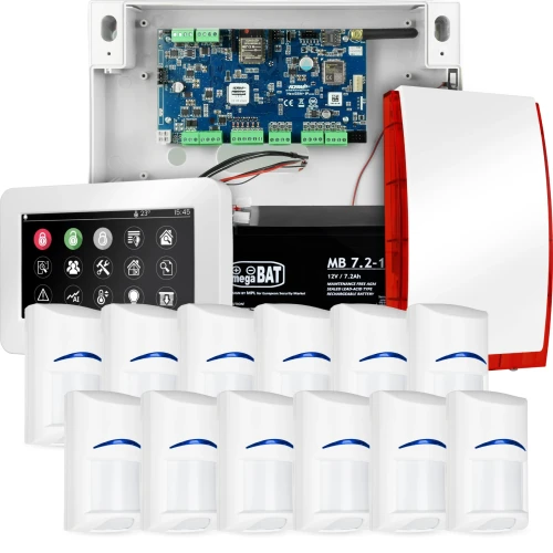 Compleet alarmsysteem NEOLTE-IP, 12x BOSCH detector, TPR-4WS-P, GSM WiFi