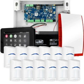 Compleet alarmsysteem NEOLTE-IP, 12x BOSCH detector, TPR-4BS-P, GSM WiFi