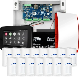 Compleet alarmsysteem NEOLTE-IP, 15x BOSCH detector, TPR-4BS-P, GSM WiFi
