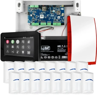 Compleet alarmsysteem NEOLTE-IP-SET, 16 BOSCH sensoren, zwarte bedieningspaneel, GSM WiFi