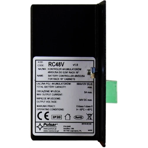 RC48V Accu Controller 48VDC/5A voor 19" RACK kasten