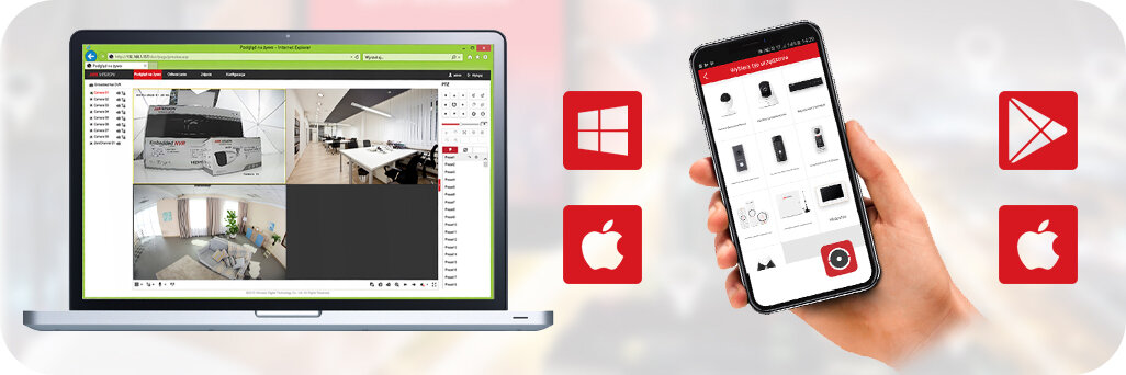 Oprogramowanie do Zestaw do monitoringu Hikvision Hiwatch Turbo HD, AHD, CVI HWD-6104MH-G2, 4 x HWT-B120-M, 1TB, Akcesoria