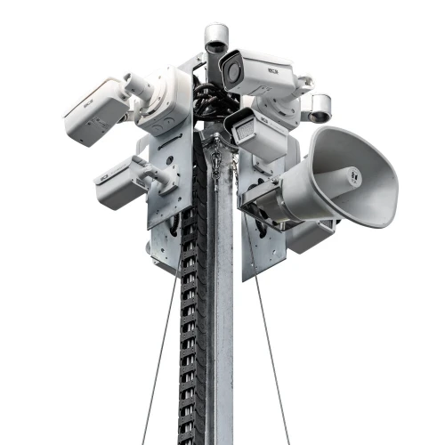 Mobiele monitoringtoren BCS MOBILCAM P750 met CCTV-systeem en lichte aanhangwagen