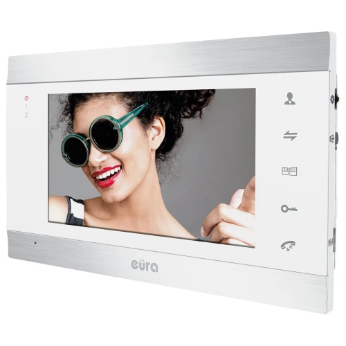 Monitor Eura VDA-01C5 - wit LCD 7'' AHD beeldgeheugen