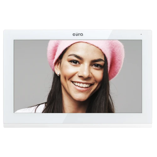 Monitor EURA VDA-09C5 - wit, touchscreen, LCD 7'', FHD, beeldgeheugen, SD 128GB, uitbreidbaar tot 6 monitoren