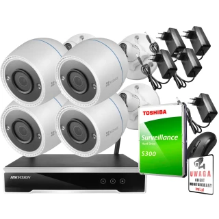 Draadloze monitoringset Hikvision Ezviz 4 camera's C3T WiFi Full HD 1080p 1TB
