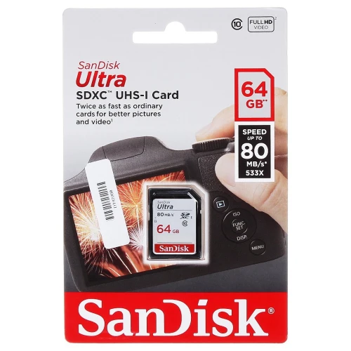SD-geheugenkaart 10/64-SAND UHS-I, SDXC 64GB SANDISK