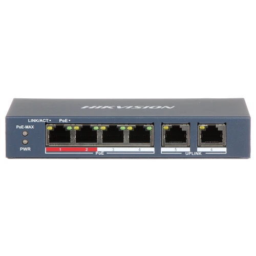 POE Switch DS-3E0106P-E/M 4-poorts Hikvision
