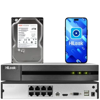 HiLook by Hikvision IP-recorder NVR-8CH-4MP/8P PoE met 2TB schijf