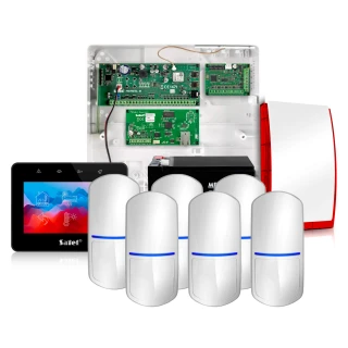 Satel Integra 32 INT-TSG2-B Alarmset met 6x Slim-Pir Sensor GSM-melding
