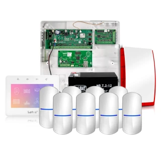 Satel Integra 32 INT-TSG2-W 8x Sensor Slim-Pir GSM-melding alarmsysteem set