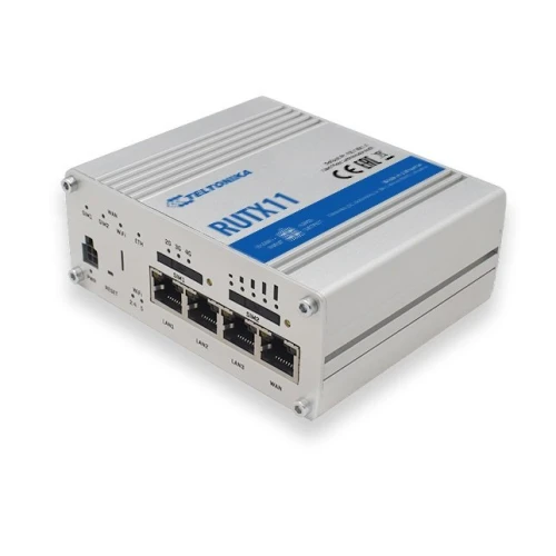 Teltonika RUTX11 | Professionele industriële 4G LTE-router | Cat 6, Dual Sim, 1x Gigabit WAN, 3x Gigabit LAN, WiFi 802.11 AC