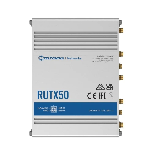 Teltonika RUTX50 | Professionele industriële router | 5G, Wi-Fi 5, Dual SIM, 5x RJ45 1000Mb/s