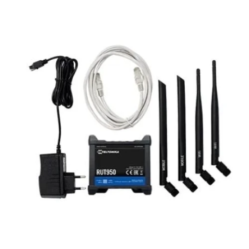 Teltonika RUT950 | 4G LTE Router | Wereldwijde Versie, Cat.4, WiFi, Dual Sim, 1x WAN, 3X LAN, RUT950 V022C0