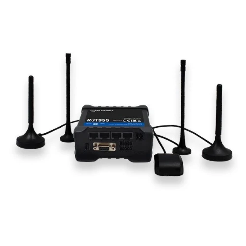 Teltonika RUT955 | Professionele industriële 4G LTE-router | Cat.4, WiFi, Dual Sim, GPS, 1x WAN, 3X LAN, GPS-antenne, RUT955 T033B0