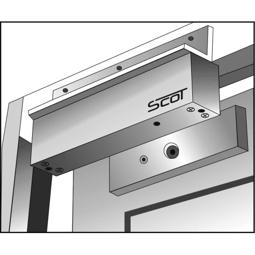 L-vormige montagebeugel met afdekplaat voor naar buiten draaiende deuren Scot BK-800DLC2