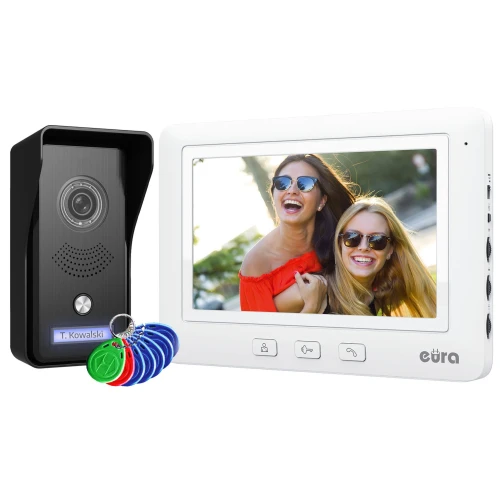 Videodeurbel EURA VDP-58A3 witte kleur monitor 7”