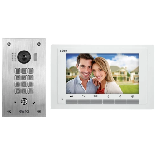 Videodeurbel EURA VDP-60A5/P WHITE 2EASY - eengezins, LCD 7'', wit, mechanische codering, inbouw