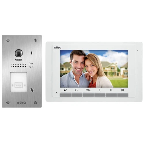 Videodeurbel EURA VDP-61A5/P WHITE 2EASY - eengezins, LCD 7'', wit, RFID, inbouw