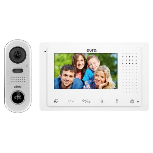 Videodeurbel EURA VDP-62A5 WHITE "2EASY" - eengezins, LCD 4,3", wit, opbouw