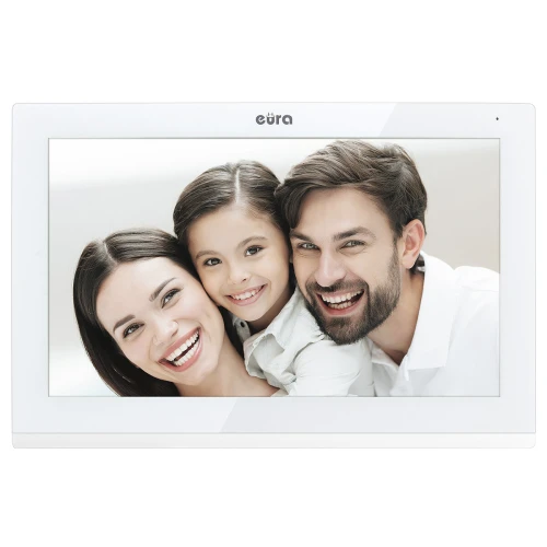 Videodeurbel EURA VDP-82C5 - dubbelgezins wit 2x LCD 7'' FHD, ondersteuning voor 2 camera-ingangen 1080p RFID-lezer opbouw