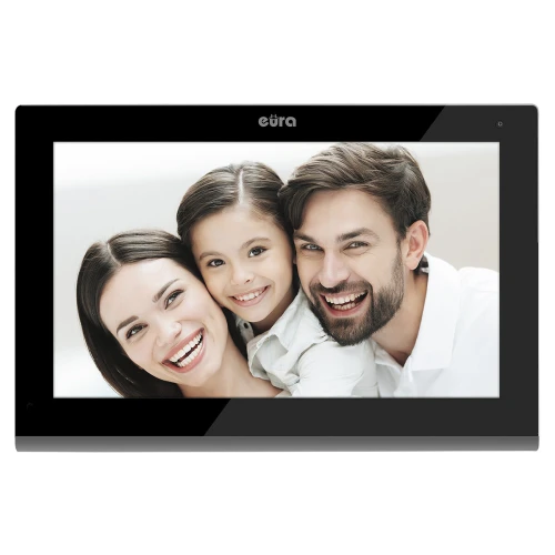 Videodeurbel EURA VDP-82C5 - dubbel zwart 2x LCD 7'' FHD ondersteuning voor 2 ingangen camera 1080p RFID-lezer opbouw