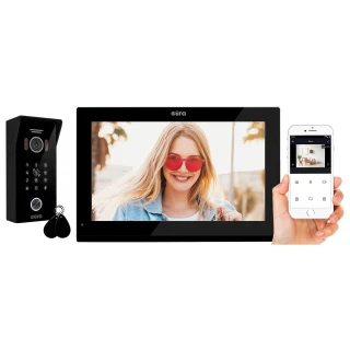 Videodeurbel EURA VDP-99C5 - zwart, touchscreen LCD 10'', AHD, WiFi, beeldgeheugen, camera 1080p, RFID, encoder, opbouw