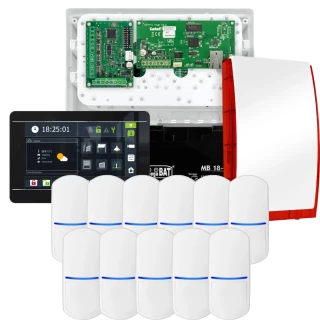 SATEL INTEGRA 32 alarmsysteemset, 11x detector, sirene, zwarte bedieningspaneel INT-TSI-B
