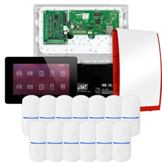 SATEL INTEGRA 32 alarmsysteemset, 13x detector, sirene, zwarte bedieningspaneel INT-TSH2-B