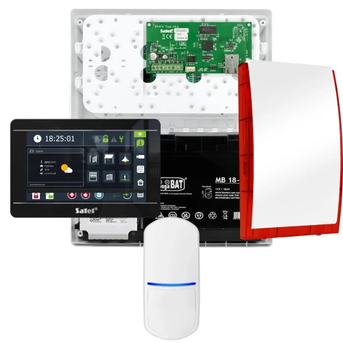 SATEL INTEGRA 32 alarmsysteemset, 1x PET detector, sirene, zwarte bedieningspaneel INT-TSI-B