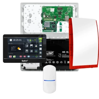 Alarmset SATEL INTEGRA 32, 1x detector, sirene, zwarte bedieningspaneel INT-TSI-B, LTE-communicatie