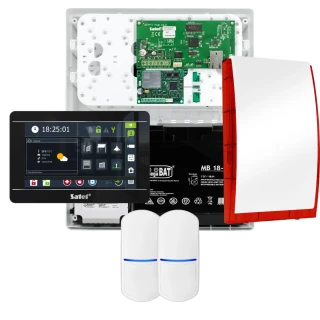 SATEL INTEGRA 32 alarmsysteemset, 2x detector, sirene, zwarte bedieningspaneel INT-TSI-B, LTE-communicatie