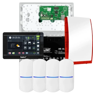 SATEL INTEGRA 32 alarmsysteemset, 4x PET-detector, sirene, zwarte bedieningspaneel INT-TSI-B