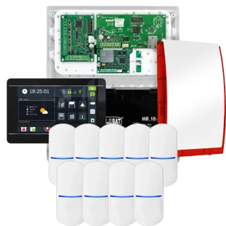 SATEL INTEGRA 32 alarmsysteemset, 9x detector, sirene, zwarte bedieningspaneel INT-TSI-B, LTE-communicatie